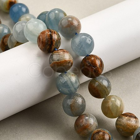 Natural Blue Calcite Beads Strands G-H312-C02-12mm-1