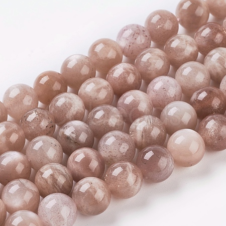 Natural Sunstone Beads Strands X-G-G099-8mm-14-1