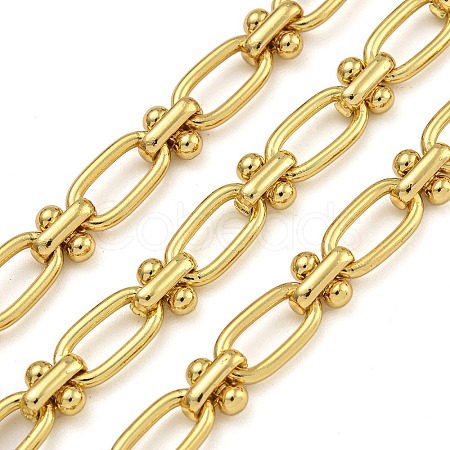 Ion Plating(IP) Handmade 304 Stainless Steel Oval Link Chains CHS-G038-04A-G-1