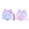 Transparent Spray Painted Glass Beads, Two Tone, Bear, Pearl Pink, 13x13x9mm, Hole: 1.2mm