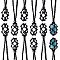 Braided Waxed Cotton Thread Cords Macrame Pouch Necklace Making, Adjustable Glass Beads Interchangeable Stone Necklace, Black, 30 inch(76cm), 12pcs/set