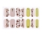 Full Cover Nail Stickers, 3D Nail Decals, Self-Adhesive, with Glass & Rhinestone & Plastic, for Nail Tips Decorations, Light Grey, 24x8.5~15mm, 24pcs/sheets