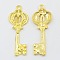 Alloy Pendants, Cadmium Free & Nickel Free & Lead Free, Skeleton Key Pendants, Golden, 43.5x16.5x3mm, Hole: 2.5mm