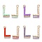 Acrylic Pendants, with Alloy Findings, Letter, Light Gold, Mixed Color, Letter.L, 18x10x3.5mm, Hole: 1.6mm