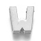 Alloy Slide Charms, Letter W, 12.5x11x4mm, Hole: 1.5x8mm