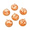 Resin Shell Pendants, with Alloy Findings, Half Round, Dark Orange, 25.5x22x9mm, Hole: 2mm