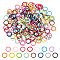 PandaHall Elite 225Pcs 15 Colors SPray Painted Zinc Alloy Jump Rings, Close but Unsoldered, Round Ring, Mixed Color, 16 Gauge, 8.4x1.2mm, Inner Diameter: 6mm, 15pcs/color