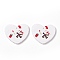 Christmas Acrylic Pendants, DIY Earrings Findings, Heart with Snowman Pattern, Red, 26x31.5x2mm, Hole: 1.4mm