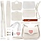 DIY Imitation Leather Heart Pattern Women's Crossbody Bag Kits, with Iron & Alloy Finding, Needle, Thread, Magnetic Clasp, Screwdriver, Floral White