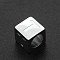 Non-Tarnish 201 Stainless Steel European Beads, Large Hole Beads, Horizontal Hole, Cube, Stainless Steel Color, Letter.T, 7x7x7mm, Hole: 5mm