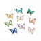 Faceted Glass Cubic Zirconia Links, with Golden Plated Brass Finding, Butterfly, Mixed Color, 21.5x26x4mm, Hole: 1.4mm