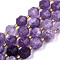 Natural Dolomite Beads Strands, Faceted, Dyed, Round, Medium Purple, 10.5x9.5mm, Hole: 1.2mm, about 31pcs/strand, 15.04 inch~15.35 inch(38.2cm~39cm)