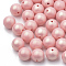 Spray Painted Style Acrylic Beads, Rubberized, Round, Salmon, 10mm, Hole: 1.5mm, about 950pcs/500g