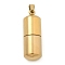 304 Stainless Steel Openable Urn Ashes Pendants, Column Charm, Real 18K Gold Plated, 27x9.5mm, Hole: 5.5x3mm, inner diameter: 6mm