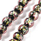 Handmade Foil Lampwork Beads Strands, Round, Pink, 10mm, about 40pcs/strand, 14.57''(37cm)