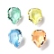 Cubic Zirconia Pointed Back Cabochons, Faceted, Shield Shape, Mixed Color, 9x7x4.5mm