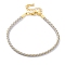 Polyester Cord Braided Bracelet Makings, with Stainless Steel Claw Lobster Clasps, Brass Findings, Long-Lasting Plated, WhiteSmoke, 7-3/8 inch(18.8cm)