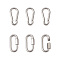 6Pcs 2 Style 304 Stainless Steel Rock Climbing Carabiners, Key Clasps, Stainless Steel Color, 3pcs/style