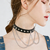 1Pc Punk PU Leather Necklaces NJEW-CL0001-24-5