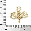Brass Clear Cubic Zirconia European Dangle Charms KK-K368-26G-3