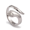 Non-Tarnish 304 Stainless Steel Snake Open Cuff Rings for Women RJEW-G285-59P-1