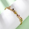 304 Stainless Steel Rhinestone Cuff Bangles for Women BJEW-L610-23G-1