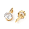 Brass Micro Pave Clear Cubic Zirconia Charms KK-B137-21G-01-2