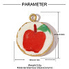 Flat Round Apple Pattern Porcelain Pendants STAS-OY005-80G-2