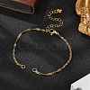 2Pcs 2 Colors 304 Stainless Steel Singapore Chain Bracelet Making AJEW-JB01332-3