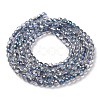 Transparent Electroplate Glass Beads Strands GLAA-H021-01B-HP01-4