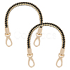 CutHollow 2Pcs Braided Round PU Leather Bag Straps Bag Handles FIND-CL0001-02C-1