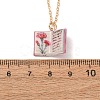 Brass Enamel Book Pendant Necklaces for Women KK-CBAF5B9-01G-01-3