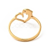 Ion Plating(IP) 201 Stainless Steel Heart with Dolphin Finger Ring for Valentine's Day RJEW-G266-25G-2