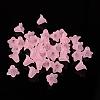 Pink Frosted Transparent Acrylic Flower Beads X-PLF018-02-3