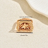Brass Geometric Floral Finger Rings for Women CO0398-2
