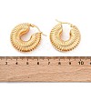 Ion Plating(IP) Chunky Vintage Grooved Hoop Earrings for Women EJEW-O096-52G-3