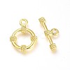 Tibetan Style Alloy Ring Toggle Clasps PALLOY-J564-08G-1