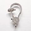 Brass Micro Pave Cubic Zirconia Lobster Claw Clasps ZIRC-G095-54P-2