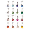 16Pcs Faceted Rondelle Glass Pendants Decorations HJEW-JM00814-1