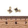 12Pcs 304 Stainless Steel Micro Pave Cubic Zirconia Birthstone Charms STAS-B133-01G-3