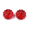 Transparent Spray Painted Glass Beads GLAA-N035-037-C07-3