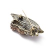 Horse's Head Alloy Rhinestone Brooches JEWB-E041-18AB-03-3