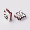 Brass Rhinestone Spacer Beads RB-A013-6x6-10S-1