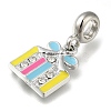 Rack Plating Alloy Colorful Enamel European Dangle Charms PALLOY-A009-14P-2