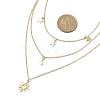 Brass 3 Layer Necklaces for Women NJEW-JN04734-02-3