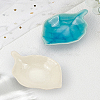2Pcs 2 Colors Leaf Porcelain Jewelry Holder Tray ODIS-LP0001-14A-1