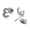 Tarnish Resistant 304 Stainless Steel Greek Alphabet Stud Earrings STAS-D007-07P-12-2