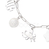 3Pcs Ocean Theme 304 Stainless Steel Charm Bracelets BJEW-JB12218-5