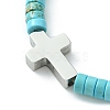 2Pcs 2 Style Natural Howlite & Synthetic Turquoise Braided Bead Bracelets Set BJEW-JB09464-01-4