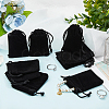 Beebeecraft 25Pcs Rectangle Velvet Drawstring Pouches TP-BBC0001-04B-03-4